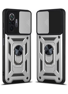 Generic Shield Full Protection Case With Metal Ring &Slide Camera Cover For redmi note 10 pro case  - Image 1