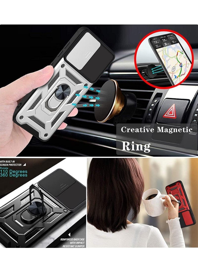 Generic Shield Full Protection Case With Metal Ring &Slide Camera Cover For redmi note 10 pro case  - Image 4