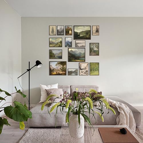 LANCHI95 15 PCS Vintage Wall Decor - Vintage Art Prints, Rustic Gallery Wall Print, French Country Nature Landscape Painting, Moody Vintage Poster Picture for Bedroom (UNFRAMED) (Unframed, V Art 3) - Image 3