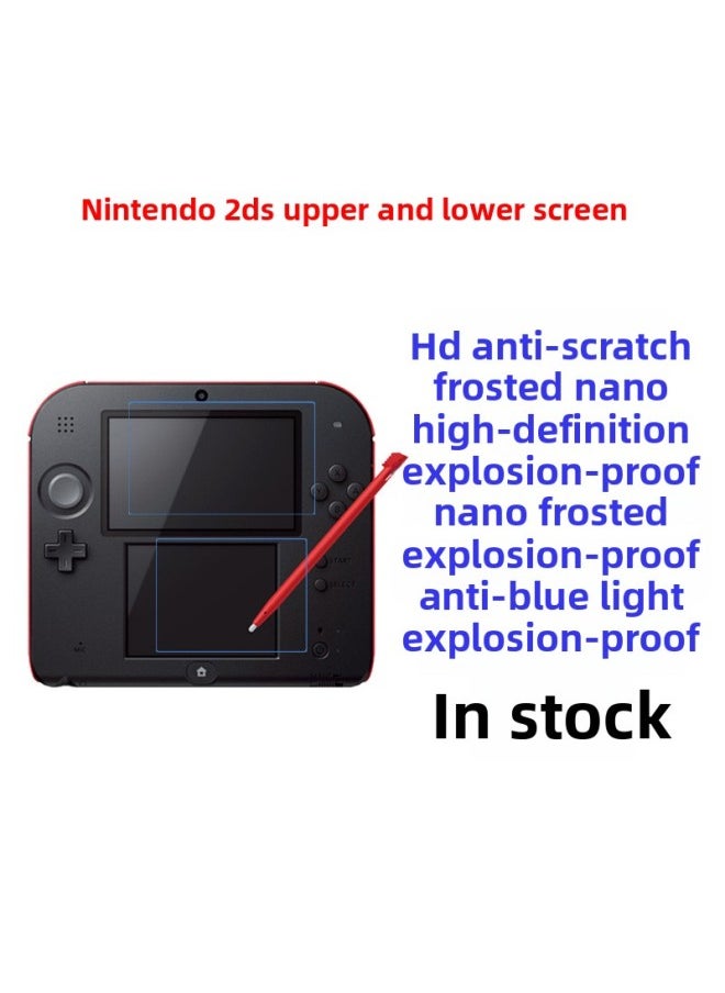 Generic Nintendo 2DS Upper And Lower Screen Protective Film Game Machine Soft Film HD Film Matte Film-Color:Nano HD Explosion-proof Soft Film Upper And Lower Screen Die-Dimensions:100 Tablets From The Batch 