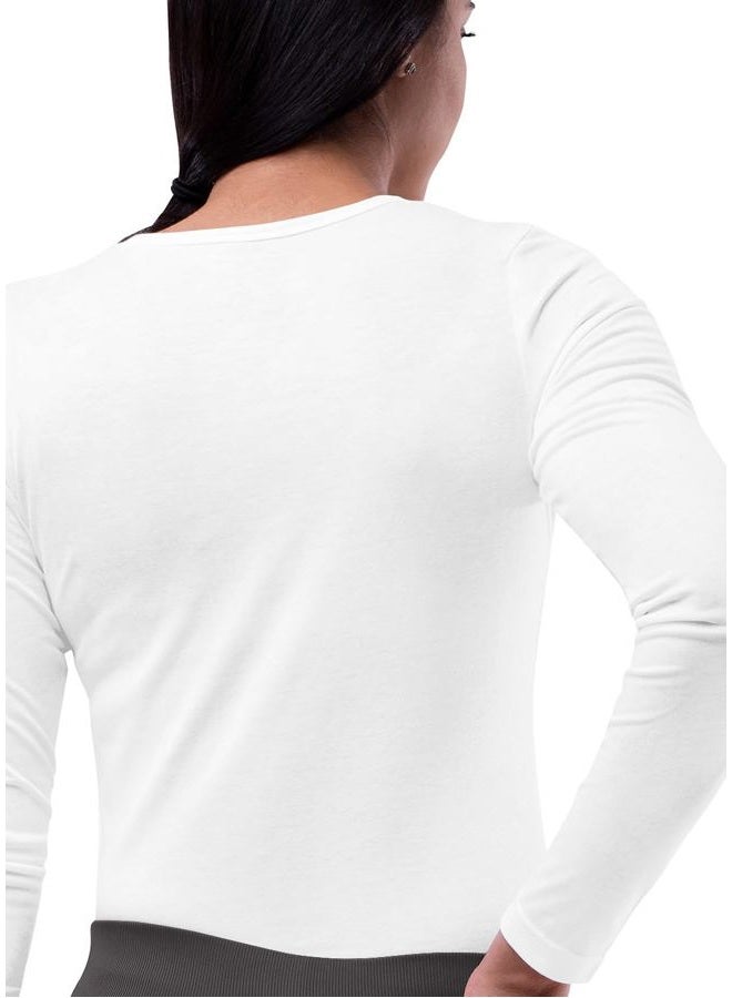 Sivvan Women's Comfort Long Sleeve T-Shirt/Underscrub Tee - S8500 - White - XS - Image 2