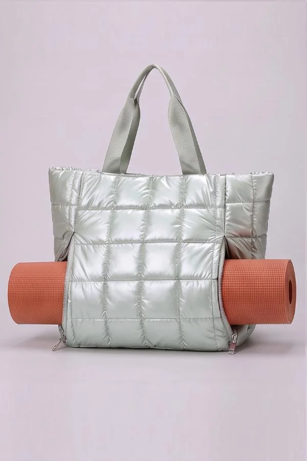 Svl Luna Quilted Puffer Tote Bag for Padel & Yoga with Yoga Mat Compartment