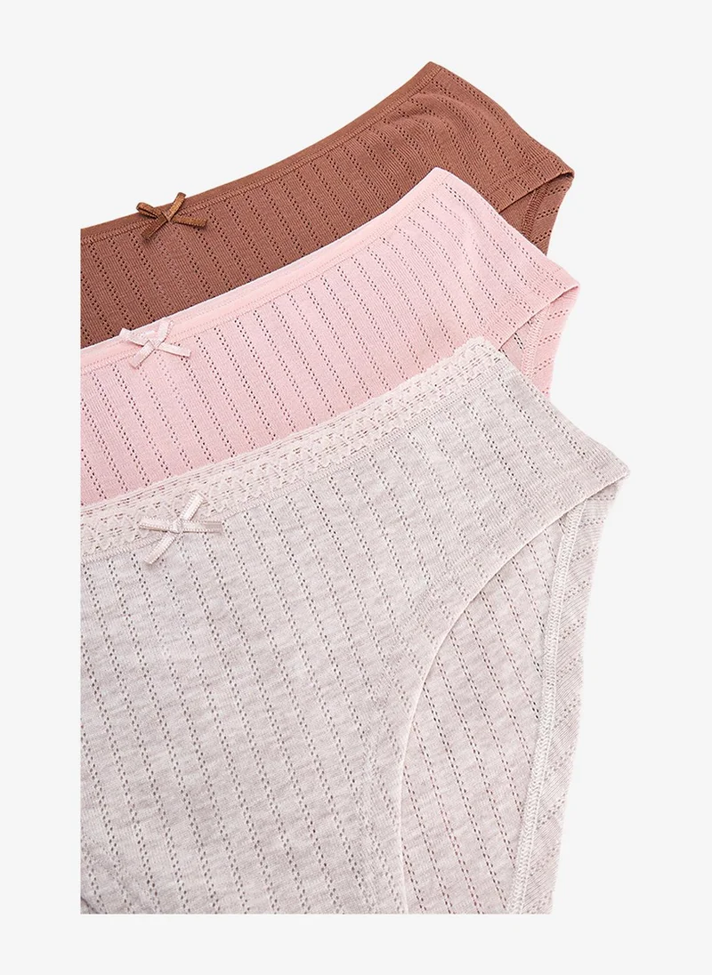 Penti Women Angel Wing Pointel Hipster Multicolour 3-Pack Briefs
