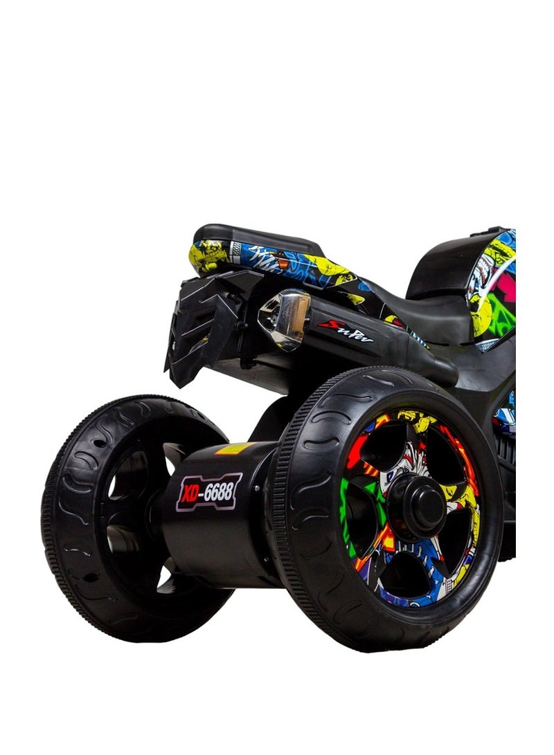 Iris Electric Rides-on Motorcycle for Kids with 3 Wheels - Colorful Joker - XD-6688 - Image 2