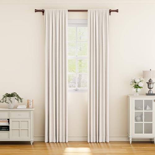 YaFex Curtain Rods 32-58 Inch, Heavy Duty 1 Inch Adjustable Curtain Rod for Windows, Bronze Short Window Treatment Rods, Modern Design, Easy Installation - Image 2