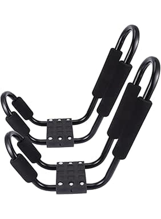 2 Pack Detachable Car Roof Luggage Shelf Durable Kayak Canoe Rack Easy Install Storage For Vehicle Roof Black - Image 1