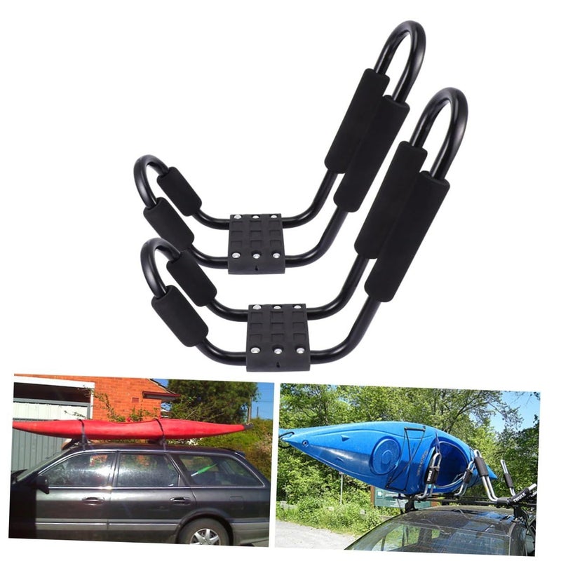 2 Pack Detachable Car Roof Luggage Shelf Durable Kayak Canoe Rack Easy Install Storage For Vehicle Roof Black - Image 4