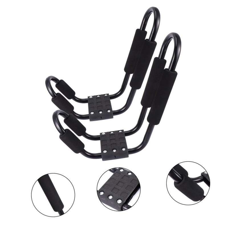 2 Pack Detachable Car Roof Luggage Shelf Durable Kayak Canoe Rack Easy Install Storage For Vehicle Roof Black - Image 3