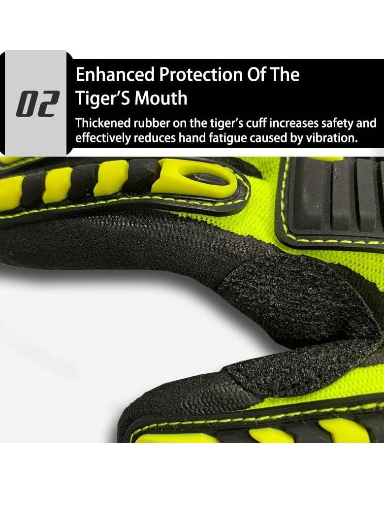 Excefore Construction Work Gloves, Safety Work Gloves, Durable, Shock-Absorbing, Anti-Cut, Anti-Impact, and Wear-Resistant, Warehouse Job Car Repair Utility Yard Glove for Men Women (Size: L)  - Image 4