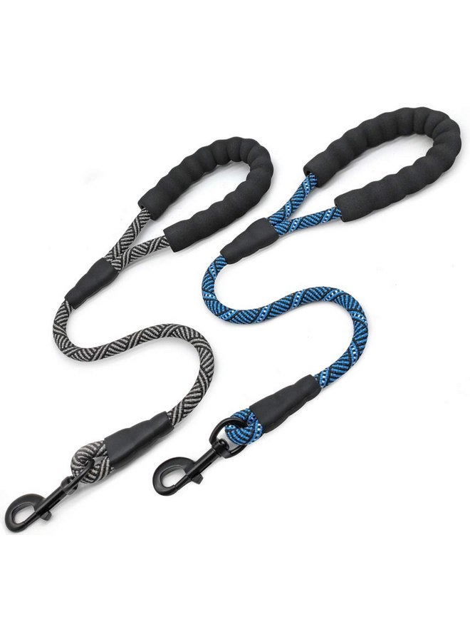 Mycicy Mycicy 2 FT Short Dog Leash- 2 Pack Traffic Leash Strong Nylon Comfortable Padded Handle- Training Short Lead for Small Medium Large Dogs (Black+Blue) - Image 1