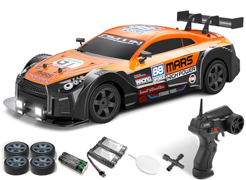 RACENT 116 RC Drift Car 24Ghz 4WD 18KMH Remote Control Car with Spray Mist Racing and Drifting Wheels LED Light 2 Batteries Sport Model Toys Vehicle for Kids Boys Adults - Image 1