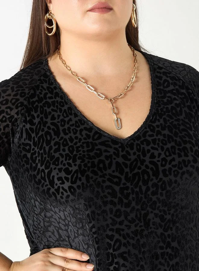 أولا بوبكن فستان بطبعات وأكمام 3/4 مقاس كبير من أولا بوبكن