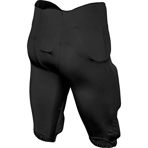 CHAMPRO Boys' Terminator 2 Integrated Youth Football Pants with Built-in Pads, Black, Small - Image 2