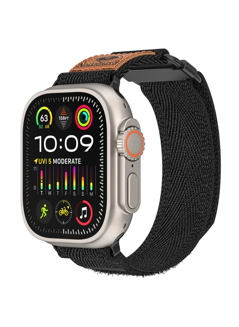 سام سوار ساعة أبل لـ ULTRA/2 42MM/44MM/45MM/49MM. سوار ساعة رياضي قابل للتعديل، من النايلون بملحق فيلكرو - Image 1