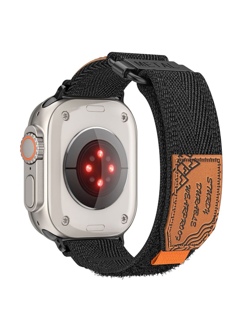 سام سوار ساعة أبل لـ ULTRA/2 42MM/44MM/45MM/49MM. سوار ساعة رياضي قابل للتعديل، من النايلون بملحق فيلكرو - Image 3
