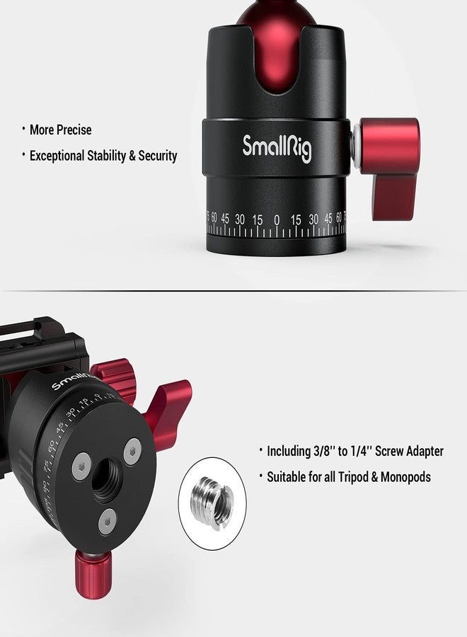 SmallRig Tripod Ball Head 360 Degree Rotating Panoramic Ballhead with 1/4 inch Quick Shoe Plate, Max Load up to 5 kg/ 11lb, for Tripod Monopod Slider DSLR Camera Camcorder - 3034 - Image 5