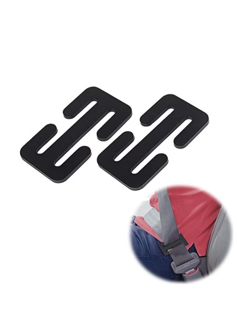 38MM Metal E-shaped Seat Belt Adjustment Buckle, 2 Pack Shoulder Strap Positioner Car Child Safety Locks Clips Hardware Accessories Black - Image 1