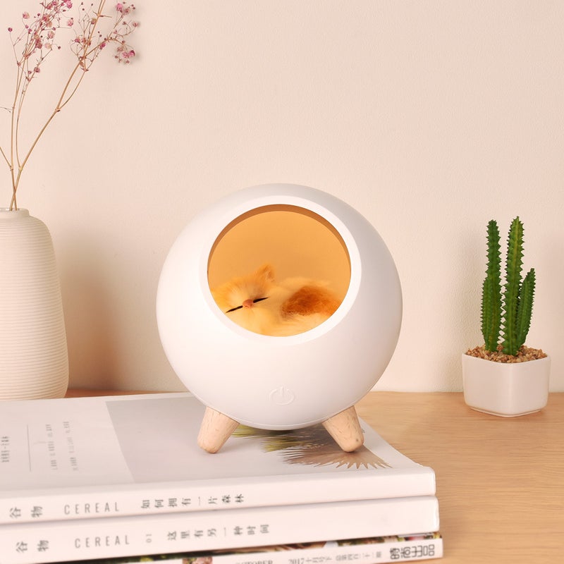 Creative tent speaker lamp birthday gift for girls practical high sense girlfriend atmosphere night light gift cat nest white 