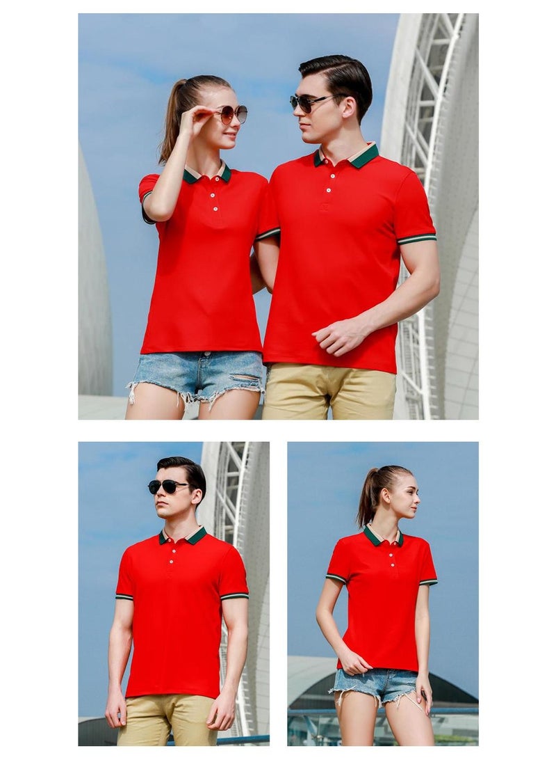Cotton Polo Shirt Short Sleeve Turn-down Collar Half Sleeve Restaurant Waiter Uniform Casual Summer Top  - Image 2