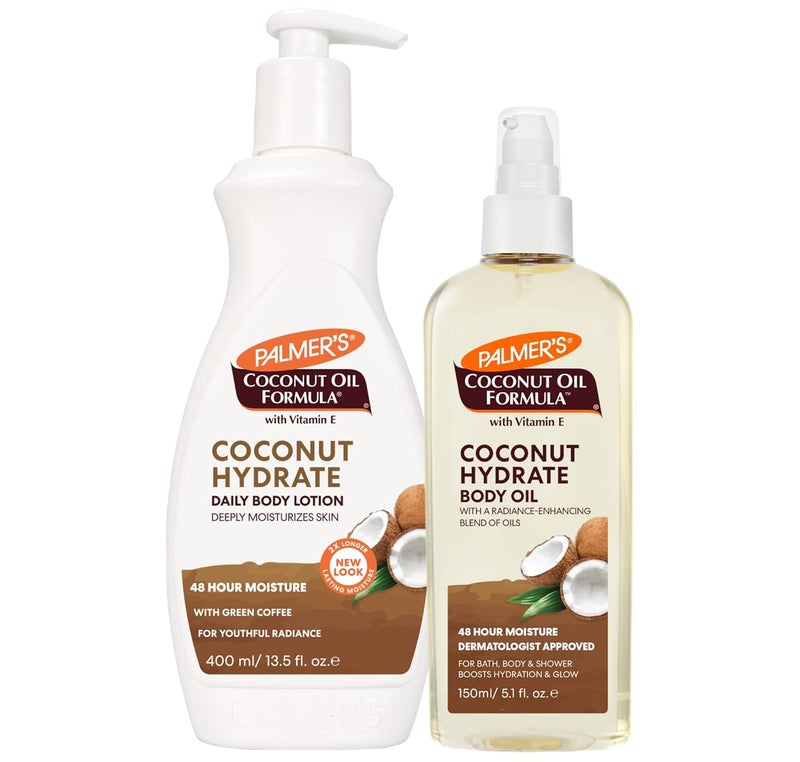PALMER'S Palmers Coconut Oil Body Lotion 400ml Body Oil 150ml With Vitamin E Pack of 2  - Image 1