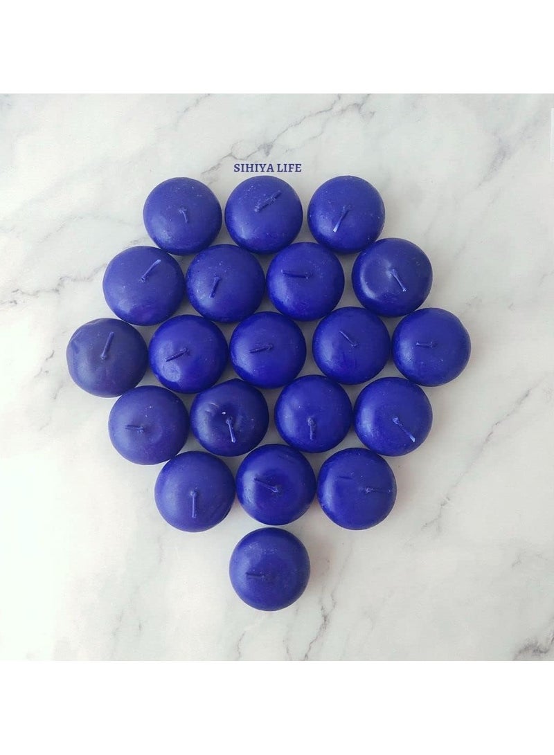 SIHIYA LIFE Set of 20 Dark Blue Floating Candles | 5x3cm | Unscented & Dripless Dinner Candles for Decor, Events | Natural Wax with Cotton Wicks | 5-6 Hours Burn Time (Dark Blue)  - Image 5