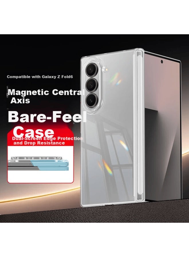 Purecolor Samsung Fold6 Case Fold6 Protective Cover Foldable Screen Slim Shockproof Anti-fingerprint Minimalist Fashion Transparent - Ice Crystal