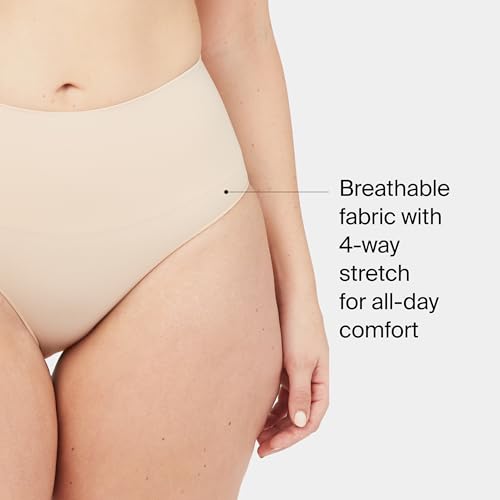 SPANXshape Everyday Shaping Brief - Core Control Shapewear Underwear - Invisible Under Clothes - Seamless Design - Soft Nude - Small - Image 3