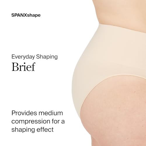 SPANXshape Everyday Shaping Brief - Core Control Shapewear Underwear - Invisible Under Clothes - Seamless Design - Soft Nude - Small - Image 2
