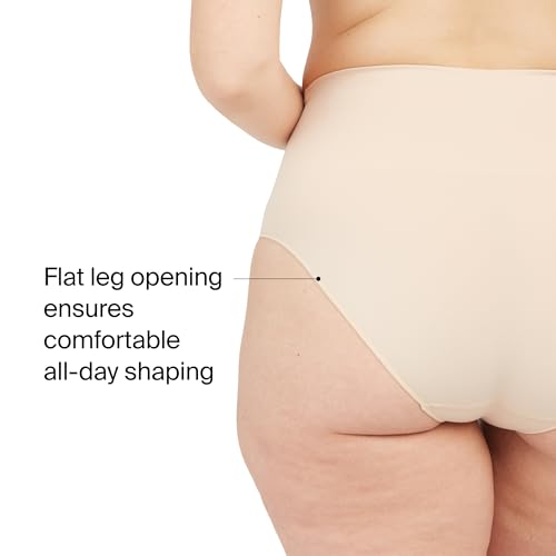 SPANXshape Everyday Shaping Brief - Core Control Shapewear Underwear - Invisible Under Clothes - Seamless Design - Soft Nude - Small - Image 4
