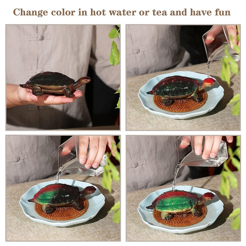LYART Color Changeable Tea Pet Cute and Fine Kung Fu Zisha Tea Pet for Tearoom Ornament Accessories Gift for Tea Lover (Tortoise) - Image 3