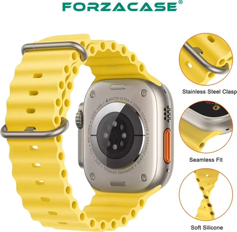 Forzacase Corrugated Ocean Silicone Band Strap for Apple Watch 9 41MM - FC006