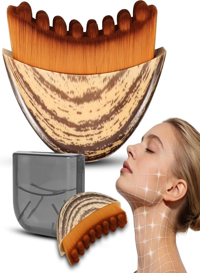ZTOCOZ Lymphatic Contour Foundation Brush for Facial Sculpting & Lymphatic Massage - Soft Dense Bristles Makeup & Skincare Application Brush for Smooth Foundation Blending, Jawline & Face Contouring - Image 1