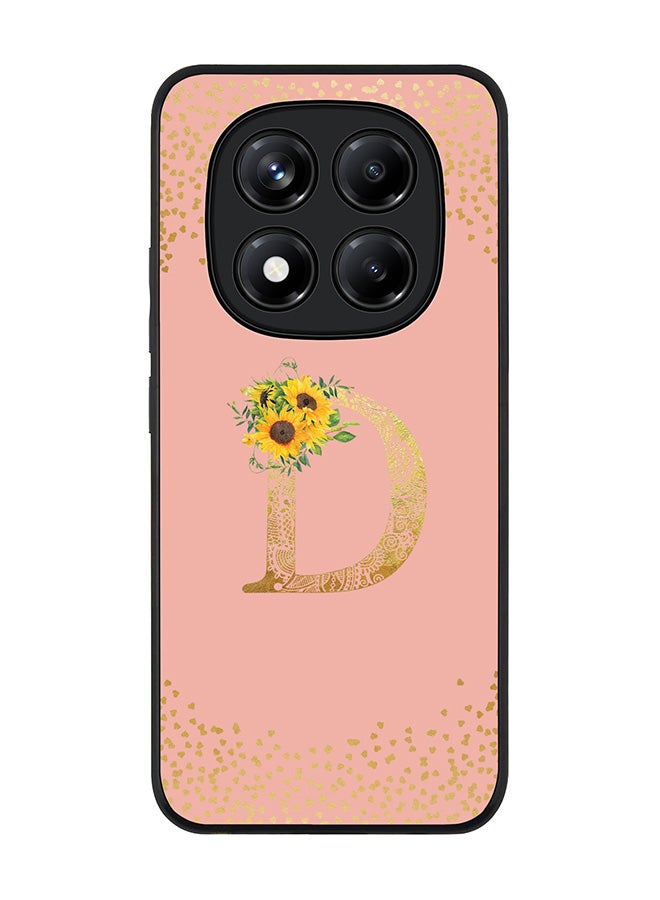 Stylizedd For Xiaomi Redmi Note 14 Pro 5G / X7 5G Case,Slim fit Camera Protection, Shockproof Thin Phone cover  - Custom Floral Monogram - D  (Rose Pink ) - Image 1