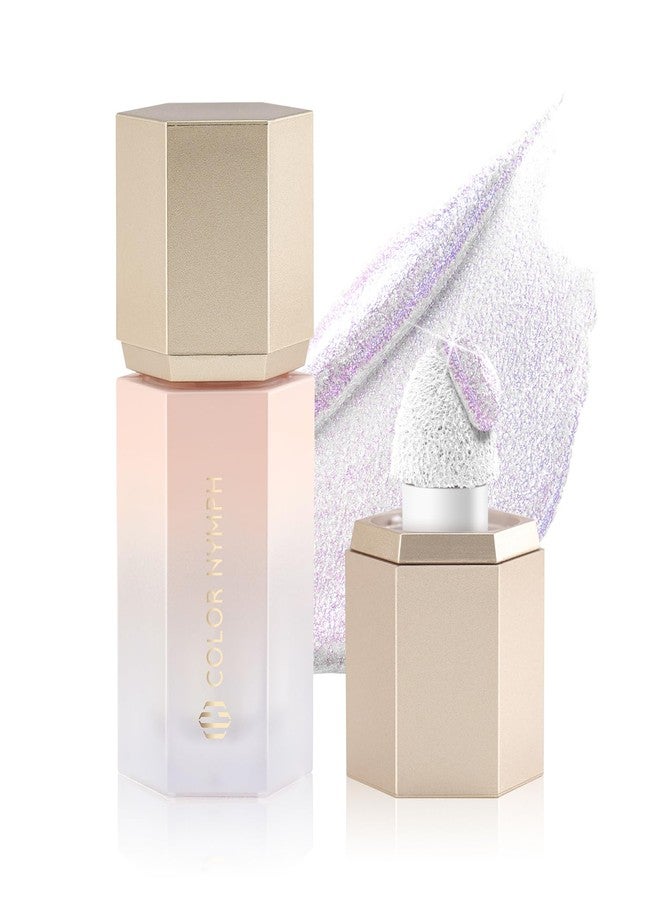 Color Nymph Gel Liquid Highlighters Chameleon Liquid Makeup Highlighter With Sponge Tip For Face Eye Body Cream Glint Highlighter - 02# Fluorescent Light Purple - Image 1