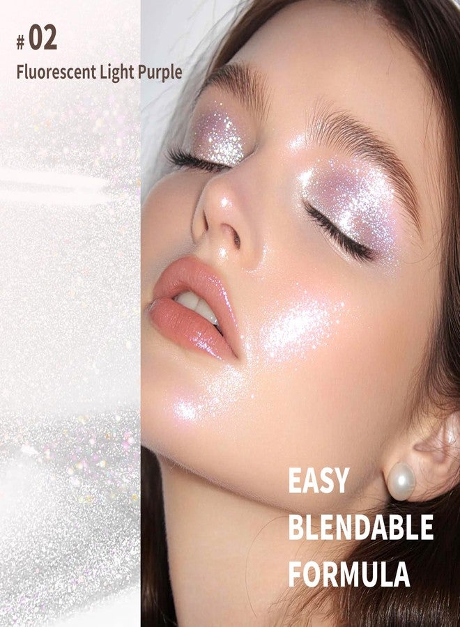 Color Nymph Gel Liquid Highlighters Chameleon Liquid Makeup Highlighter With Sponge Tip For Face Eye Body Cream Glint Highlighter - 02# Fluorescent Light Purple - Image 2