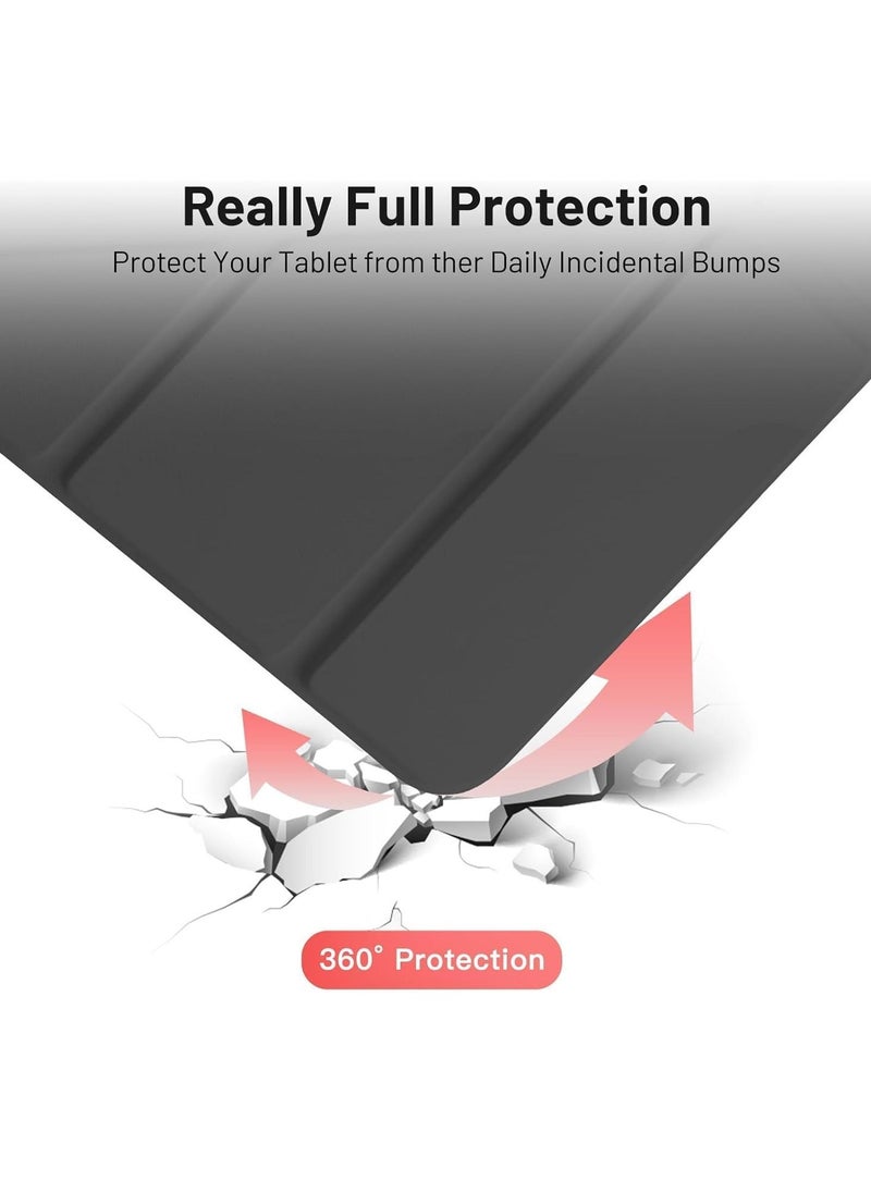 TIGER حافظة آيباد برو 11 بوصة (الجيل الخامس، M4) – حامل قابل للتعديل، حامل قلم، استيقاظ/نوم تلقائي، يدعم شحن القلم، حماية متينة، غطاء أسود فاخر - Image 5