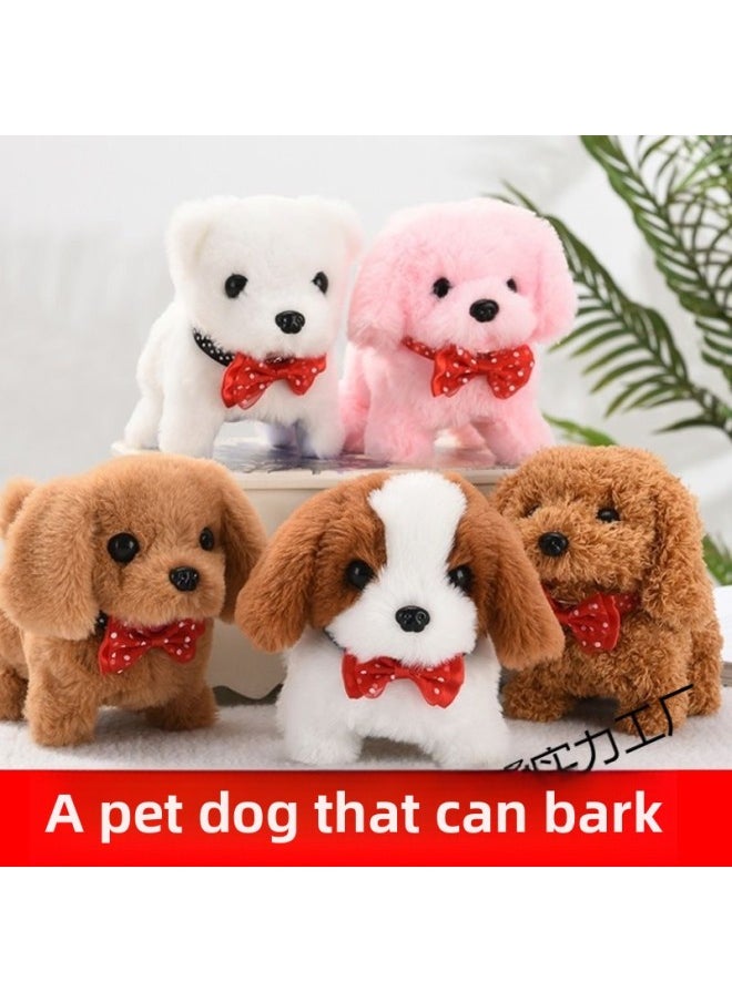 Simulation Plush Toy Dog Children's Toy Can Walk Can Call Electric Puppy Boy Electronic Pet Dog-Color:Labrador Brown-Specification:Rechargeable Battery Set Of Ten Collars And Ten Bow Ties  - Image 5