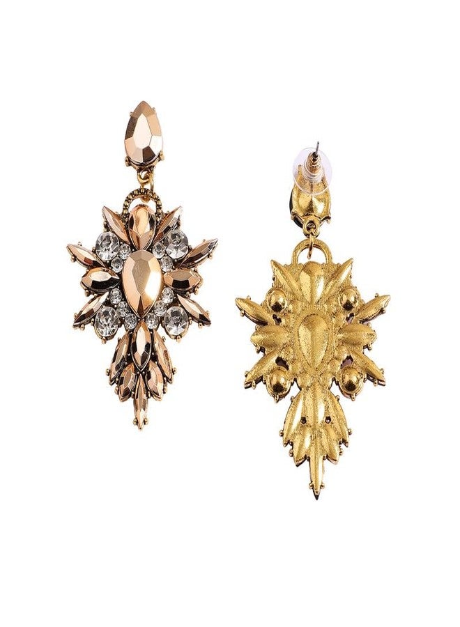 SOHI Women's Crystal Drop Earrings For Casual Wear | Gold Colour | Alloy Material | Push Back Closure | Artificial Stones Earrings | Earrings For Woman & Girls (9745) - Image 4
