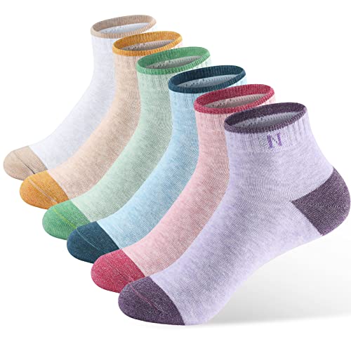 NinetoFiveLife Womens Ankle Socks Girls Socks Cotton Low Cut Athletic Running,Soft,Comfortable,Breathable 6 Pairs - Image 1