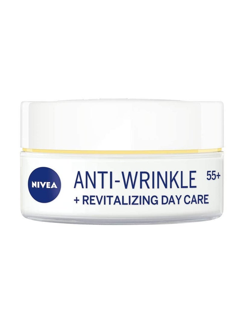 Nivea Nivea Anti-wrinkle + revitalizing day care face cream anti-aging 55+ with argan oil, calcium and UV filters 50 ml / 1.69 oz - Image 3