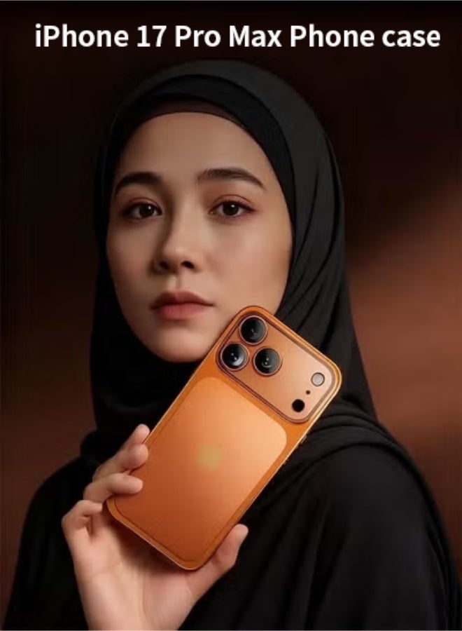 Gecomo iPhone 17 Pro Max Case, Frosted Electroplated PC, Drop-Proof & Full Camera Lens Protection,Ultra-slim, Cosmic Orange - Image 5