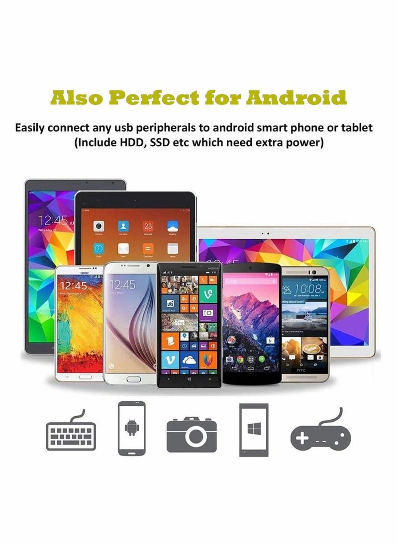 SYOSI - 2 in 1 Powered Micro to USB OTG Adapter 90 Degree Right Angled for Fire Stick Host Devices Android Smart Phone or Tablet - Image 1