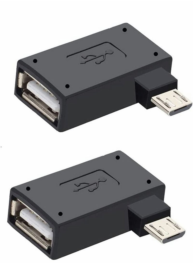 SYOSI - 2 in 1 Powered Micro to USB OTG Adapter 90 Degree Right Angled for Fire Stick Host Devices Android Smart Phone or Tablet - Image 1