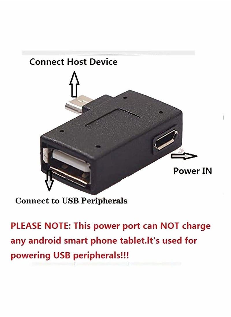 SYOSI - 2 in 1 Powered Micro to USB OTG Adapter 90 Degree Right Angled for Fire Stick Host Devices Android Smart Phone or Tablet - Image 1