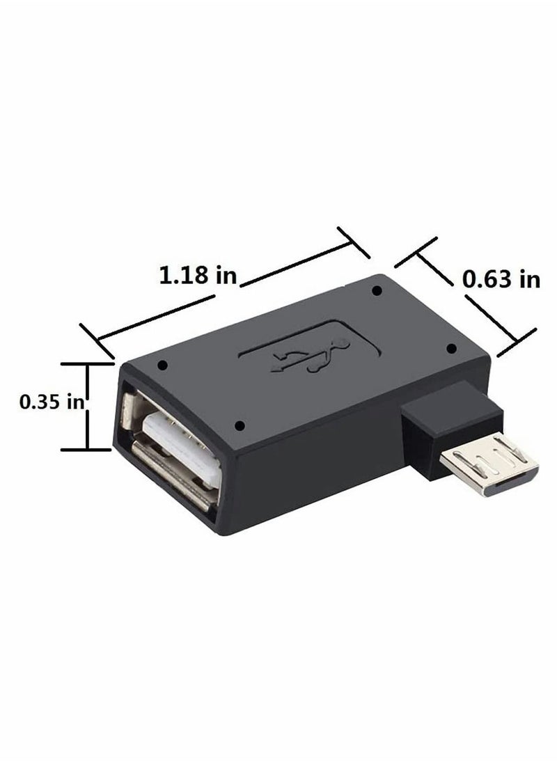 SYOSI - 2 in 1 Powered Micro to USB OTG Adapter 90 Degree Right Angled for Fire Stick Host Devices Android Smart Phone or Tablet - Image 1