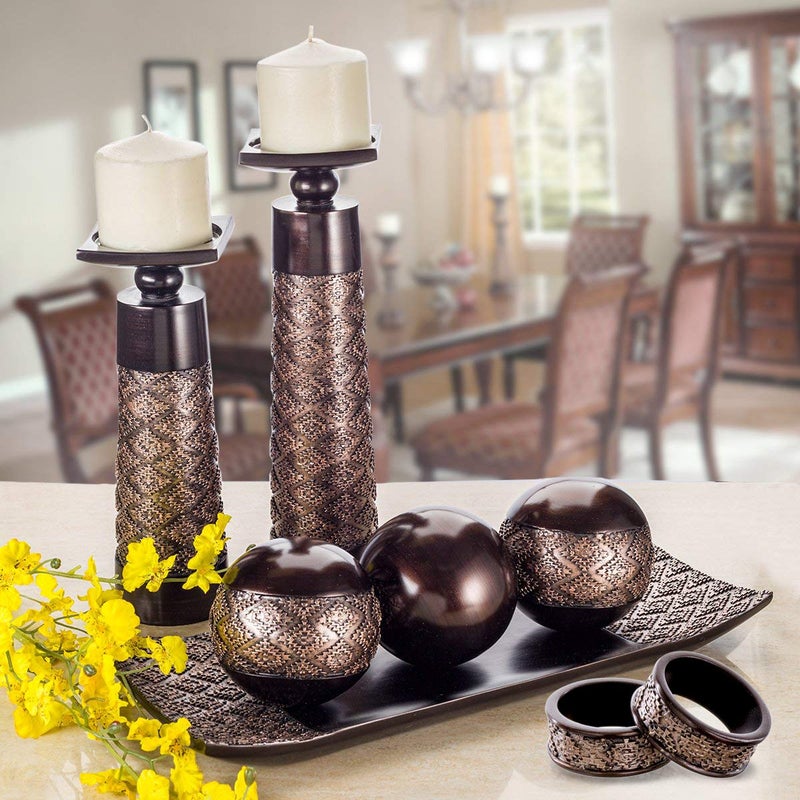 Creative Scents Dublin Brown Napkin Rings Set of 6 - Elegant Dining Table Decor Napkin Holder Rings - Rustic Table Setting Decorations for Thanksgiving, Fall, Holiday Dinner - Table Decor - Image 5