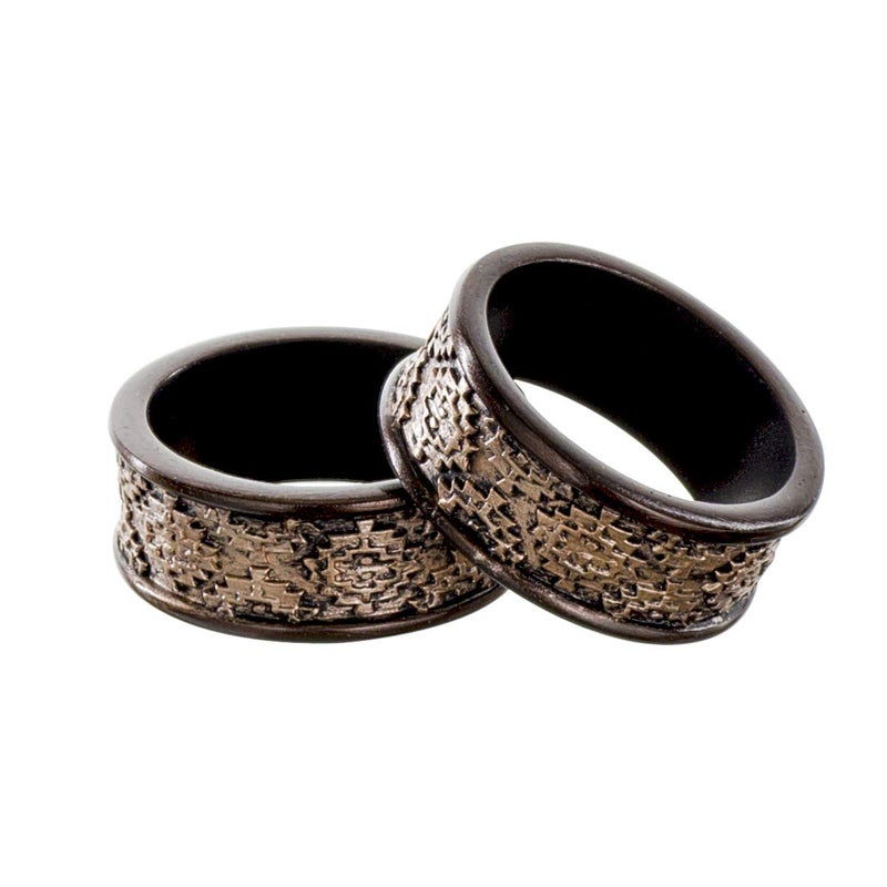 Creative Scents Dublin Brown Napkin Rings Set of 6 - Elegant Dining Table Decor Napkin Holder Rings - Rustic Table Setting Decorations for Thanksgiving, Fall, Holiday Dinner - Table Decor - Image 4