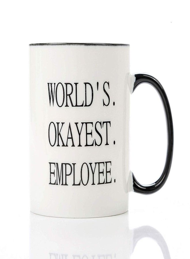 Mecai Funny Office Mug-Worlds Okayest Employee- Present for Coworker Ceramic Coffee Mugs Boss Gifts Work Appreciation Award - Image 3