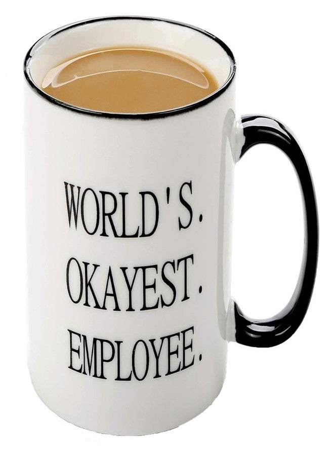 Mecai Funny Office Mug-Worlds Okayest Employee- Present for Coworker Ceramic Coffee Mugs Boss Gifts Work Appreciation Award - Image 1