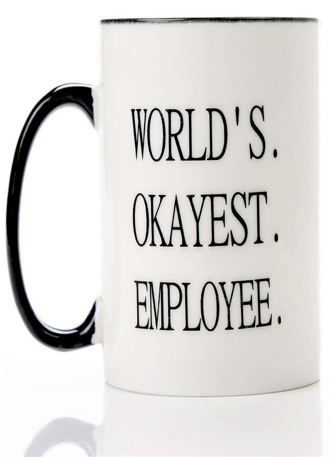 Mecai Funny Office Mug-Worlds Okayest Employee- Present for Coworker Ceramic Coffee Mugs Boss Gifts Work Appreciation Award - Image 2